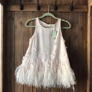 Anthropologie fancy feather top